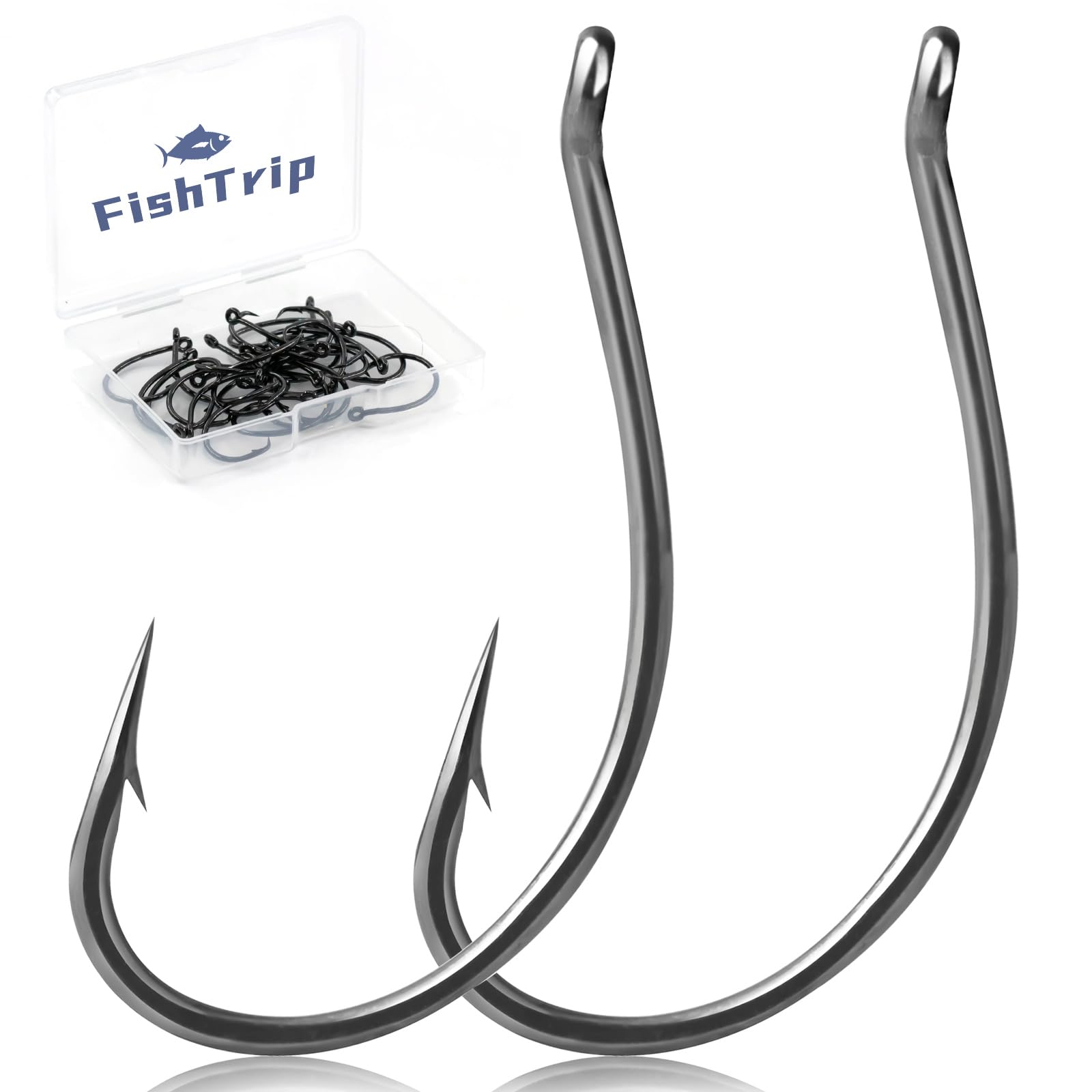 FishTrip Drop Shot Hooks for Bass Fishing, 50pcs Dropshot Hook for Wacky Rigs Saltwater Freshwater (1#)