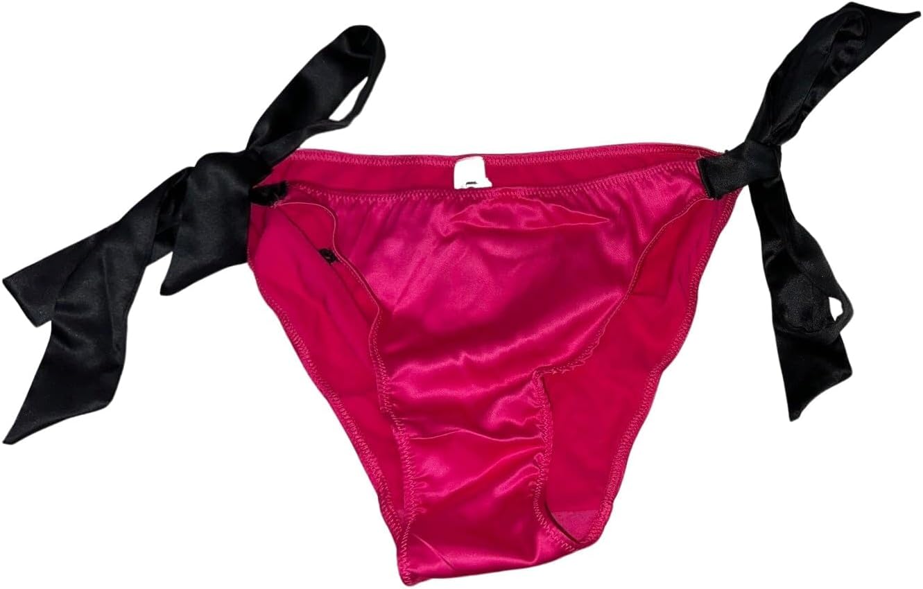 Victoria's Secret Embroidery Side-Tie Cheeky Panty Color Pink/Black New