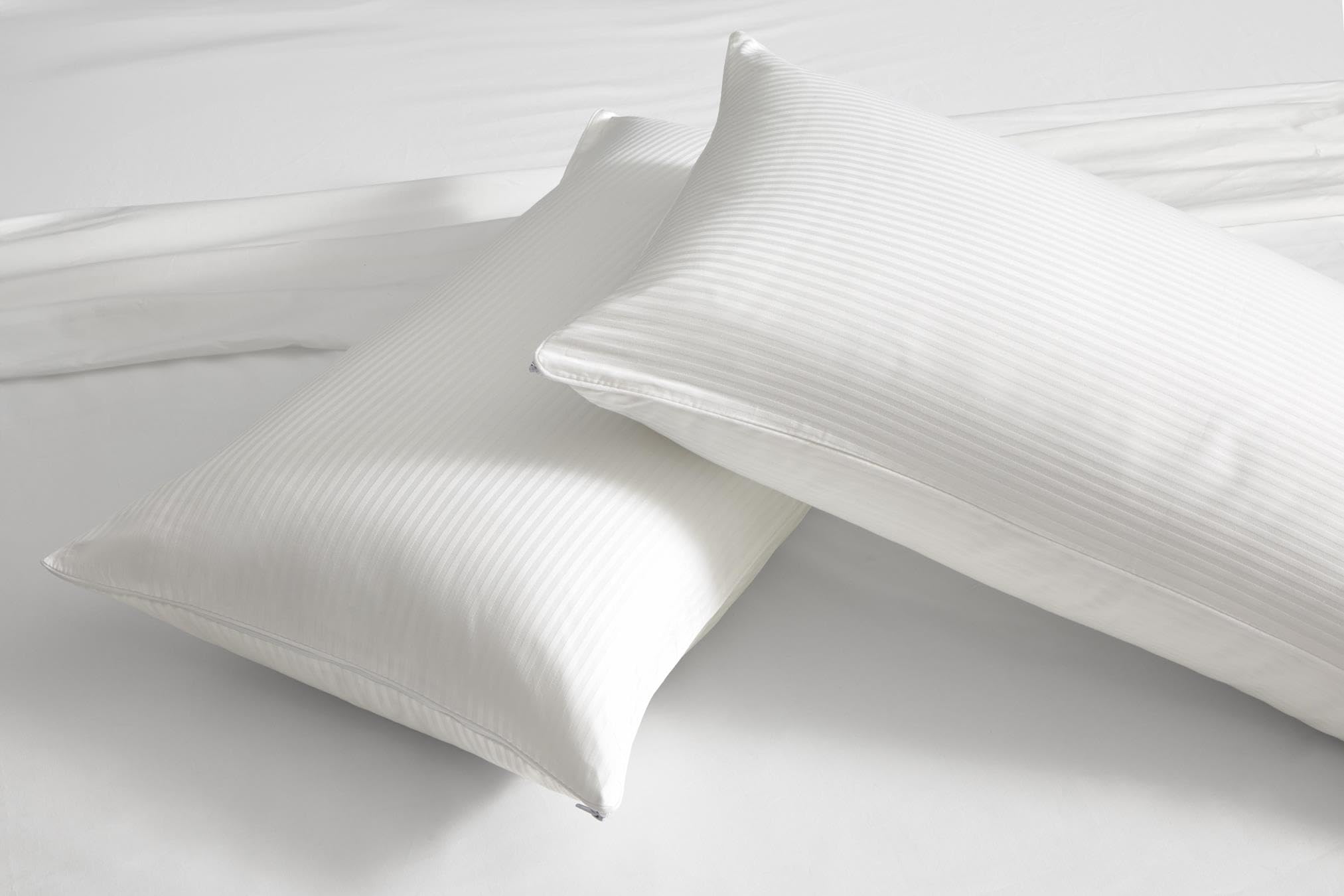 Velfont Almohada de Fibra Teide, Doble Funda de Algodón 200 Hilos, Varias Medidas, Firmeza Media-Alta, Blanco (90 cm)