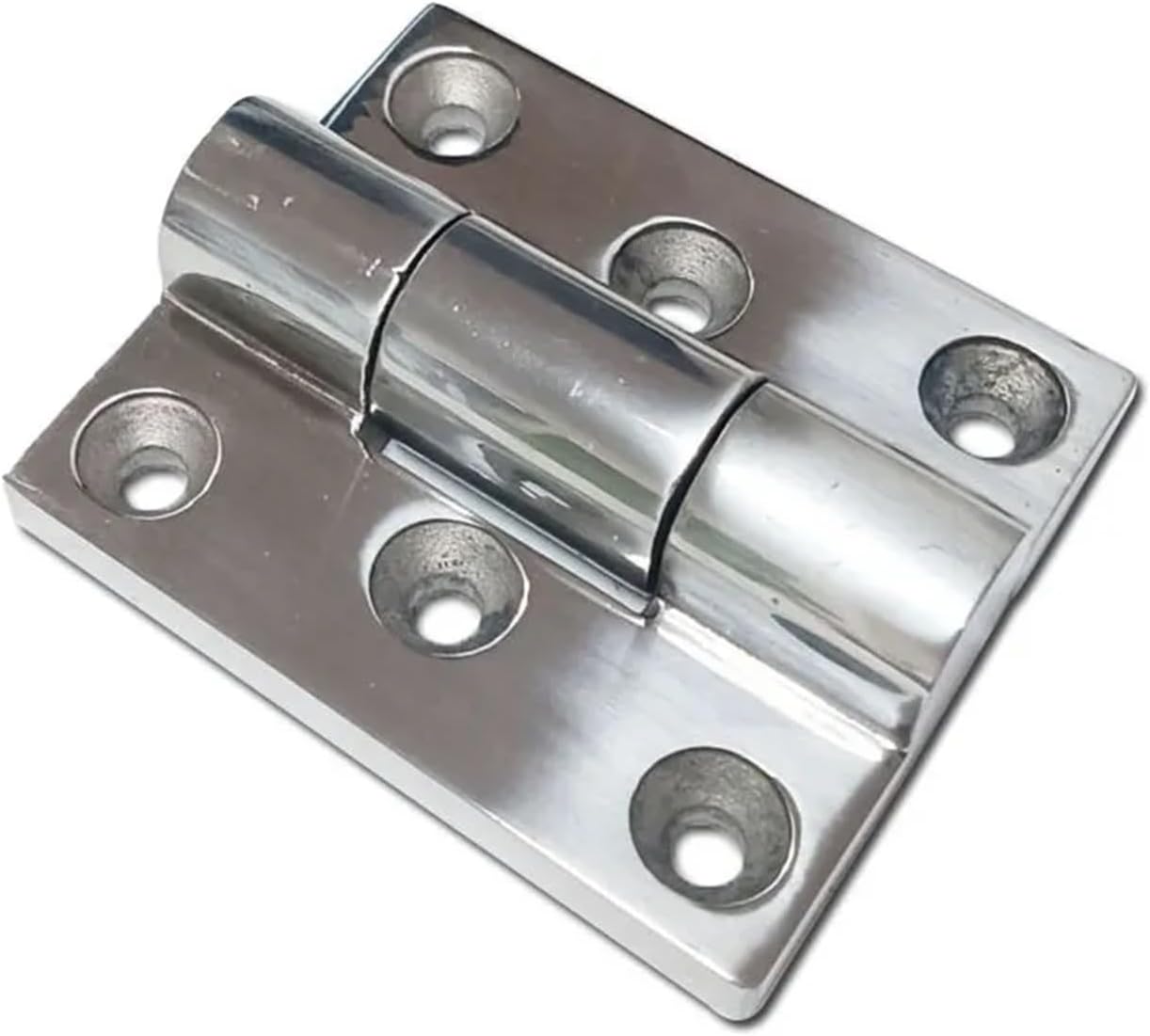 1Pcs 304 Stainless Steel Large Hole Folding Hinge Fastening for Industrial Cabinet Doors and Machinery Boxes Gate(1PCS-polishing-Steel)