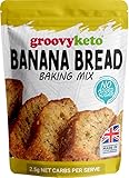 Groovy Keto Banana Bread Mix | Low Carb | Keto Friendly | Sugar Free | Only 2.5g Net Carbs Per slice | Keto Baking Mix, Diabetic Friendly - 260g Pouch
