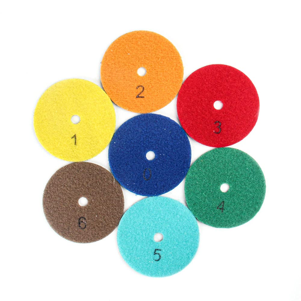 7pcs / Set di 4 pollici 100mm 100mm Diamante flessibile Dischi di lucidatura a dischi Levigatura Dischi di Levigatura Lucidatura Dischi di lucidatura di granito di marmo-digitare un