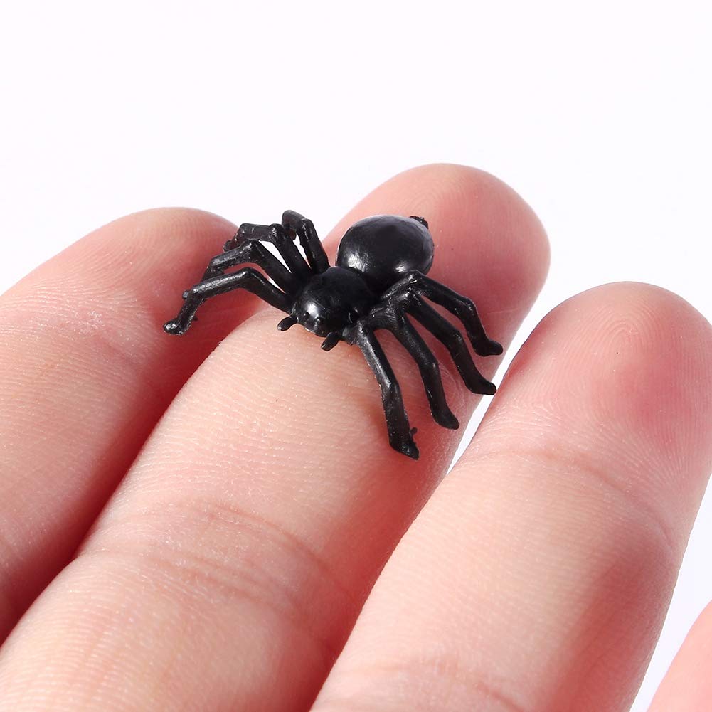 50-Pack Black Plastic Spiders - Small Fake Spiders For Halloween Pranks, Party Decor, And Joke Gags