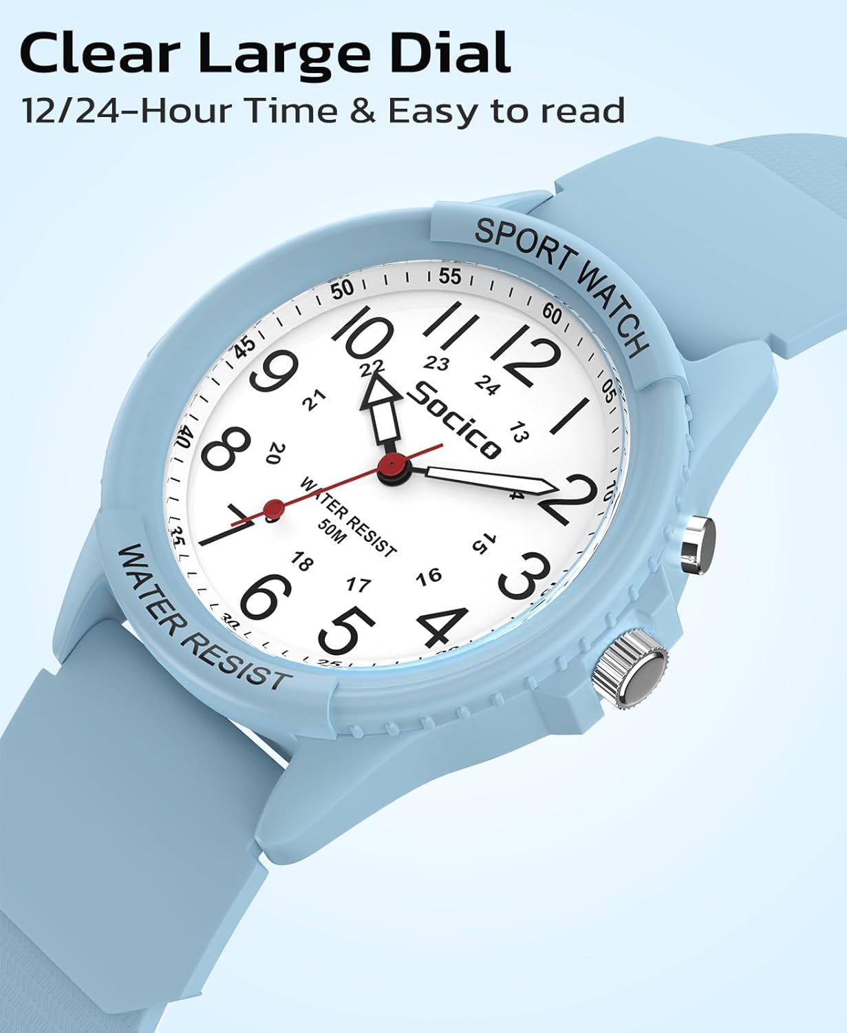 Watch for Men Women Big Face Classic Analog Quartz Sports Backlight Unisex Waterproof Nurse Watch for Medical Army Military Time with Second Hand Easy to Read Casual Wristwatch - Image 4