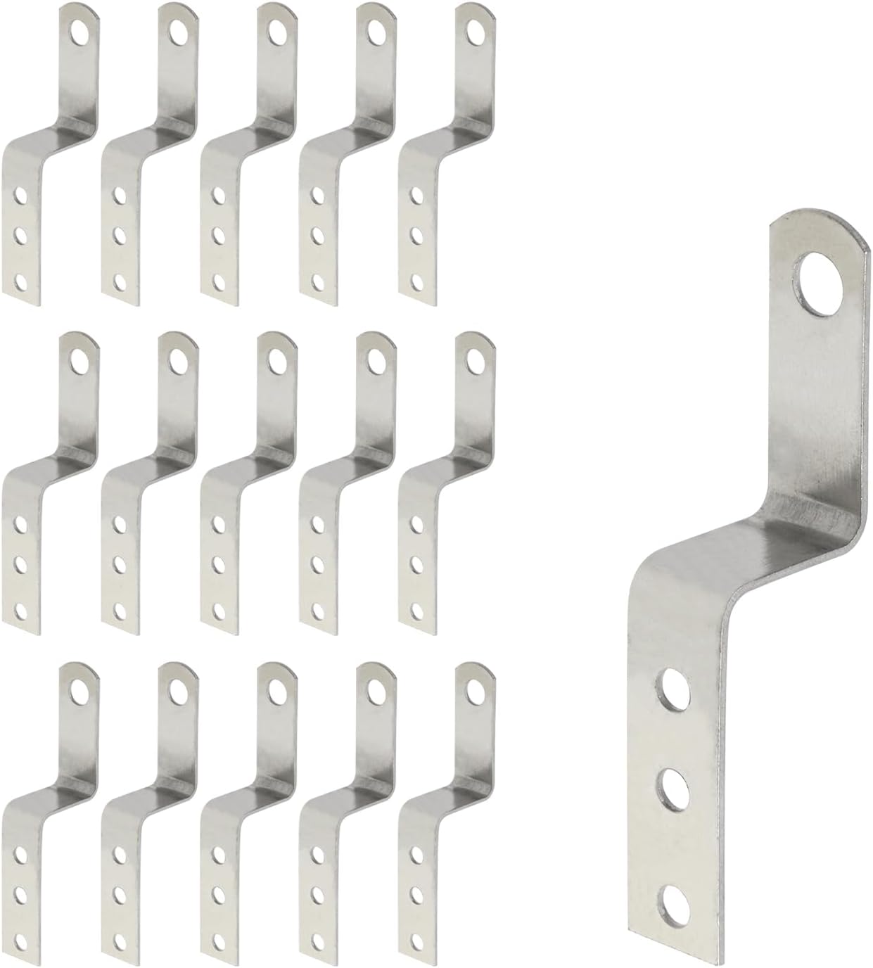 Geesatis 15PCS Right Angle Z Shaped Corner Bracket with Mounting Screws for Furniture Shelf Iron 3.2" X 0.6"