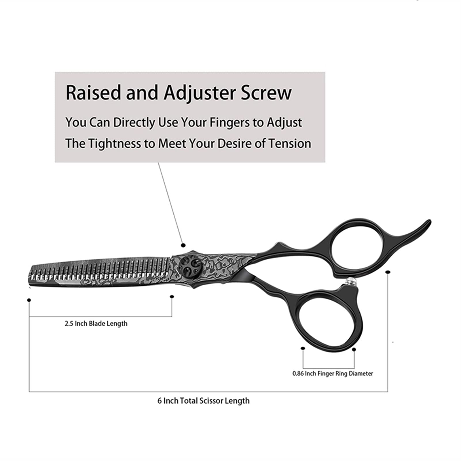 Tijeras Peluqueria/Tijeras Pelo Peluquería de 6 Pulgadas Peluquería Peluquería Kit Kit de Acero Corte de Pelo Tijeras de adelgazaje Texturizando Tijeras Sets Set Black Tijeras para Cortar Cabello
