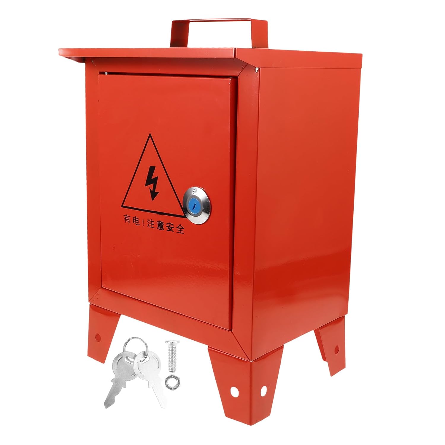 Portable Outdoor Electrical Breaker Box 25x30x18cm Waterproof Handheld Distribution Protection Junction Electrical Box for Construction Site Use