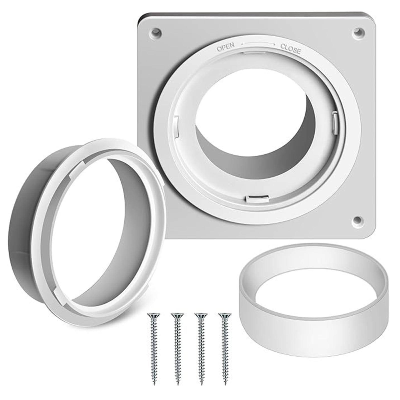 yanwuwa Vent Air Vent Duct Connector Flange Straight Ventilation Pipe Ducting Connector Plate for Wall Exhaust Household Dryer Accessory