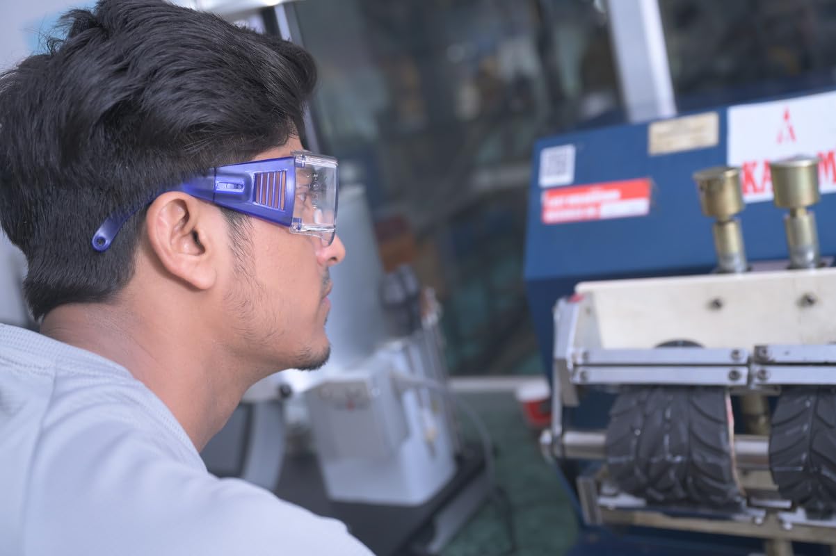 Karam ES007 Safety Goggles with Clear Lens | Scratch & Impact Resistant | Safety Glasses for Multipurpose Use for Pollution, Dust, Riding & Construction Work - Image 6 thumbnail