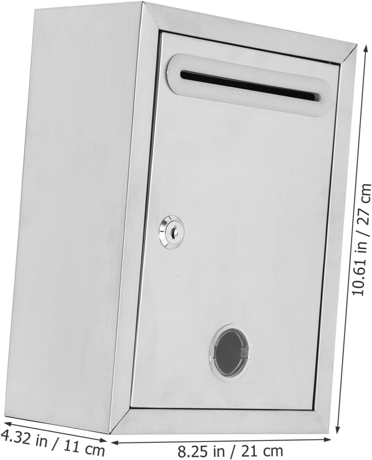 Resistant Stainless Steel Wall Mount Locking Mailbox with Security Lock Multi Functional Outdoor Letter and Suggestion Storage Box for Confidential Mail and Complaints