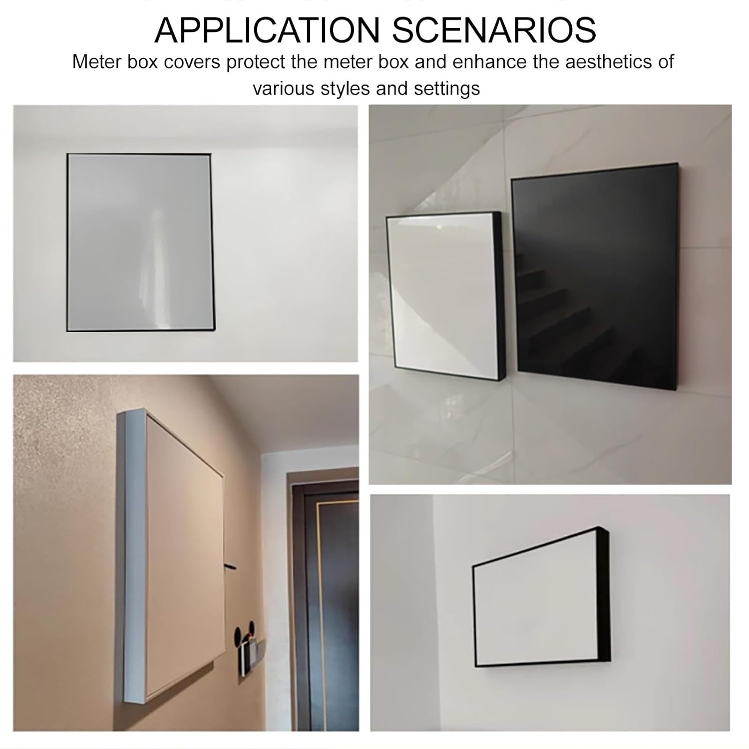 Hide Ugly Electric Panel Cover Decorative Wall, Decorative Fuse Box Covers, Vertical Circuit Boxes Switch Wall Painting, for Home Office Bedroom(Black,40 * 50cm/15.7 * 19.7in)