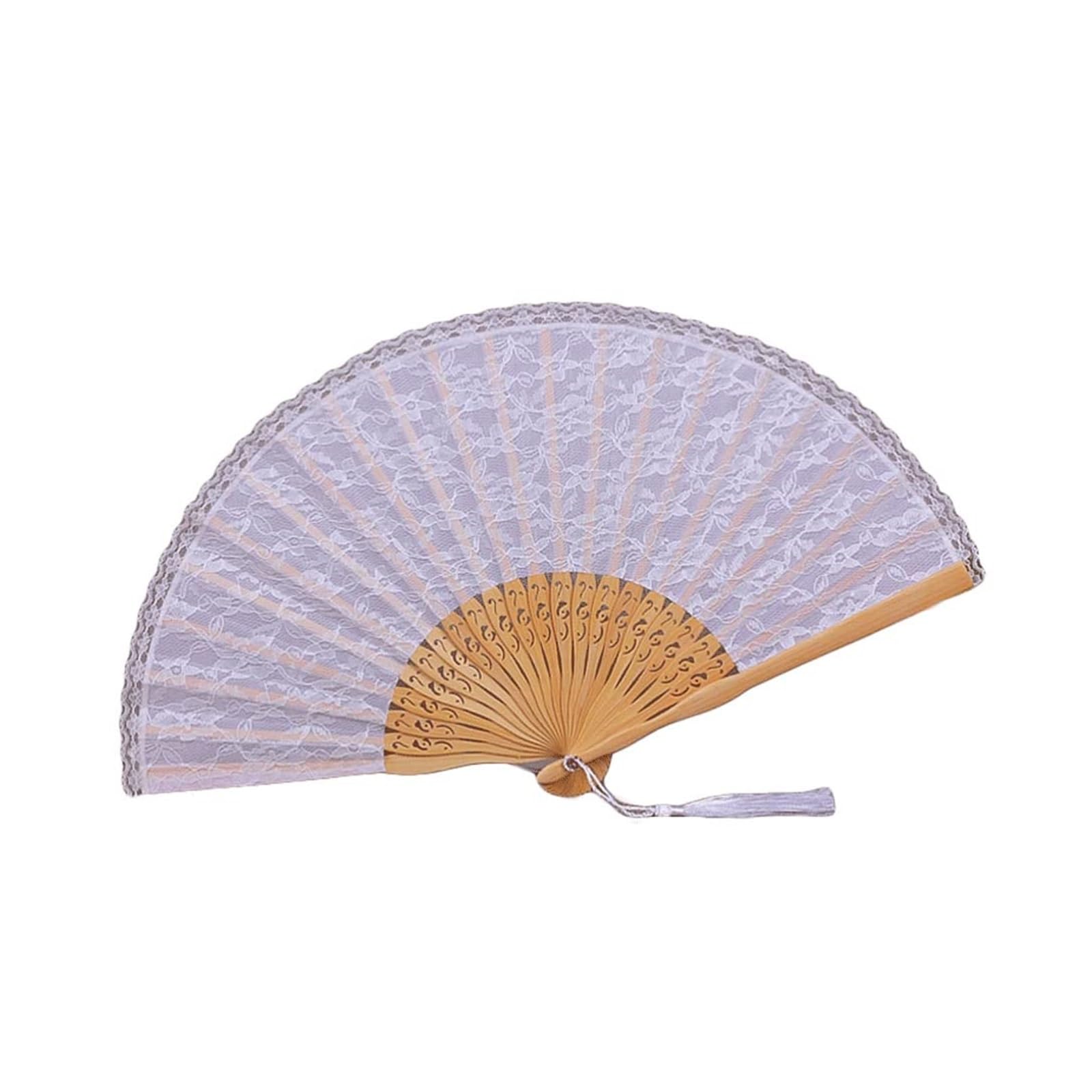 Folding Fans Chinese Folding Fan Lace Folding Handheld Fan EmbroideRood Hand Fan with for Wedding Decoration Dancing Party Gift Decorative(Color:Roze) (Wit one size)