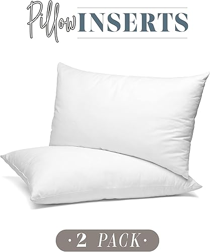Miniatura 2 de Elegant Comfort Paquete de 2 rellenos de almohada de poliéster y algodón, relleno de fibra siliconada, 12 x 20, color blanco, 2 unidades
