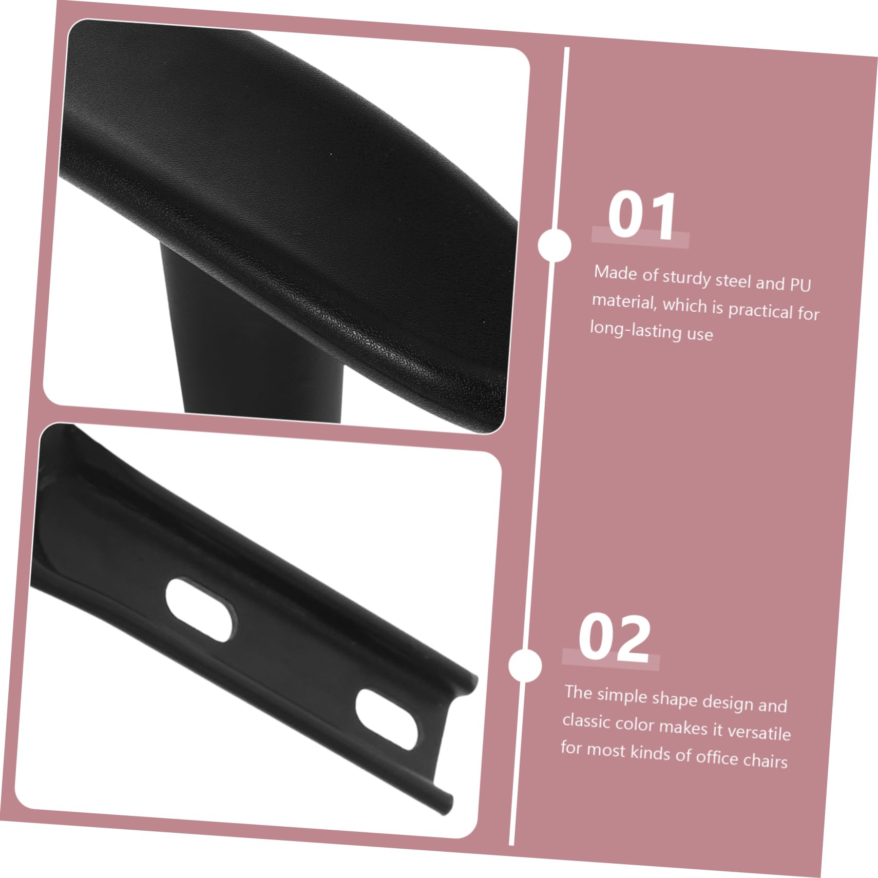 HOMSFOU 2Juegos Reposabrazos PU para Silla de Oficina y Gaming Almohadillas para Reposabrazos Ergonómicos Accesorios para Sillas de Oficina y Escritorio Compatibles Mayoría Sillas