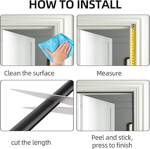 Miniatura 4 de Burlete de sellado de puerta, burlete de goma en forma de D, tira de sellado de puertas autoadhesiva para marco de ventana, aislamiento insonorizado