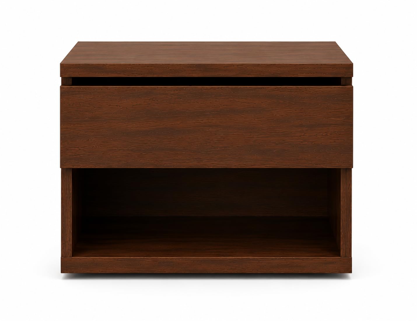 Bedside Table with Drawer and Open Shelf, 500x350x350 mm | Prelam HDHMR Board, Scratch-Resistant Finish, Smooth Slide Channel-picture-24