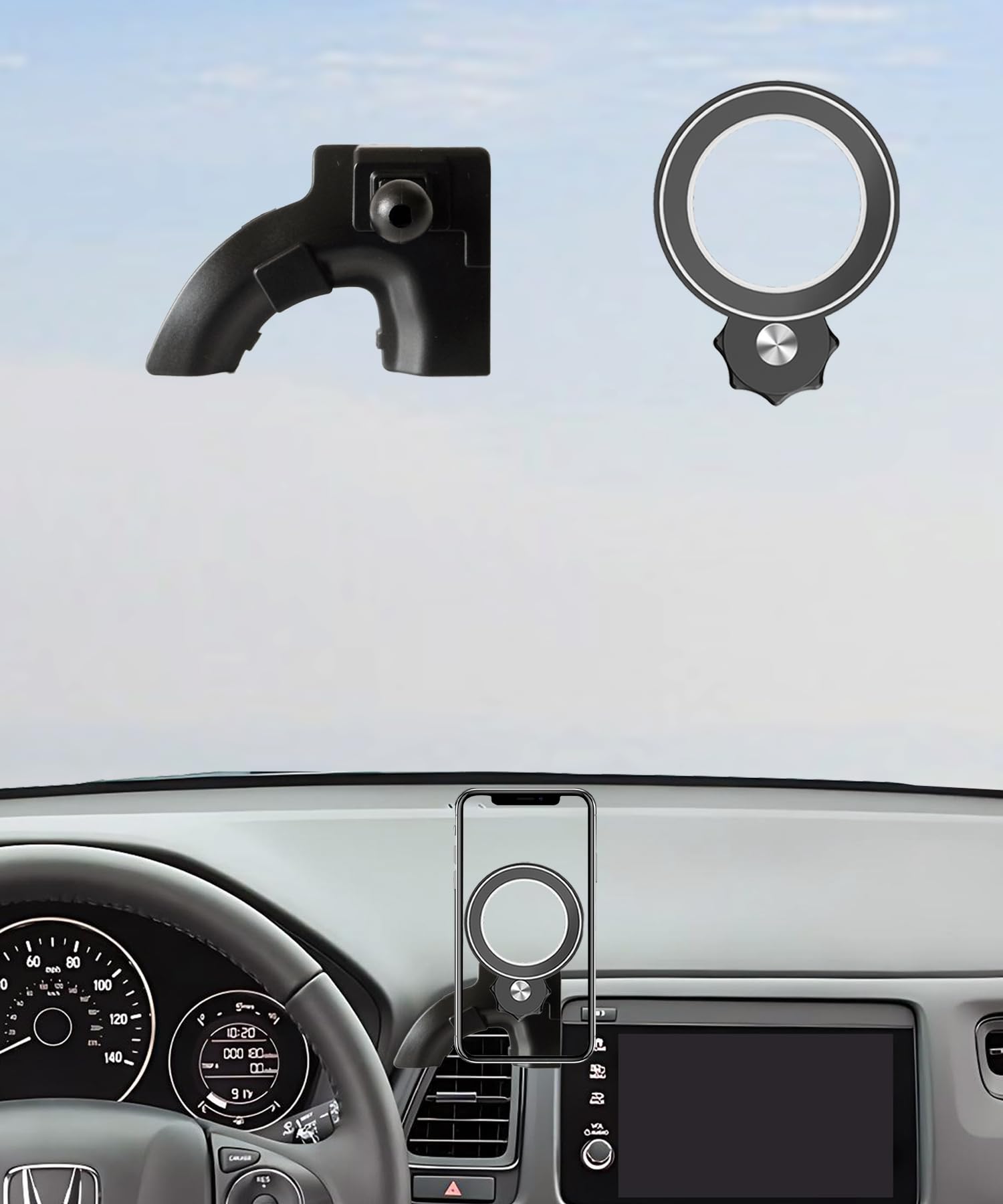 AbeeyGeomarn Car Phone Holder for Honda HRV HR-V 2016-2022 Accessories Compatible with MagSafe Cell Phone Mount Hands-Free 360 Degree Rotation Does Not Affect Air Vent