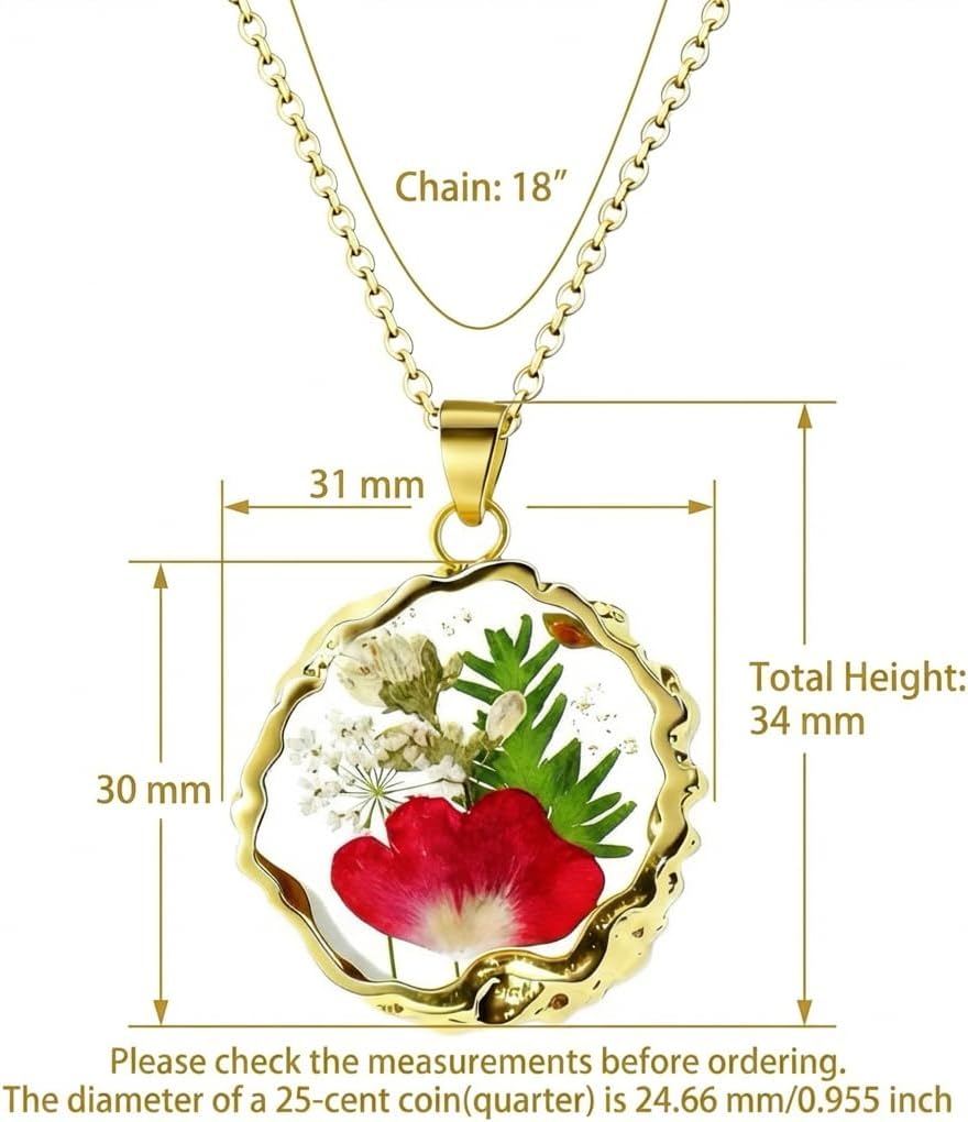 Birth Flower Necklace,1-12 Birth Month Flower Handmade Pendant Necklaces for Women Personalized Custom Floral Jewelry,Boho jewelry,Birthday Gift for Women Girls Best Friend - Image 2