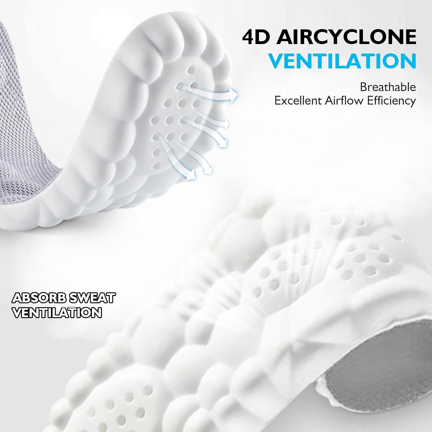 4D Cloud Insoles for Men Women,Memory Foam Super Soft, Relieve Foot Pain,Day-Long Comfort,Anti-Fatigue & Shock Absorption (Gray, Men 9.5-10.5/Women 10.5-11.5) - Image 3