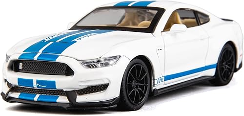 WAKAKAC 132 Modelo de coche fundido a troquel Shelby GT350 vehículo de juguete tire hacia atrás coche de juguete con sonido y luz para niños niñas