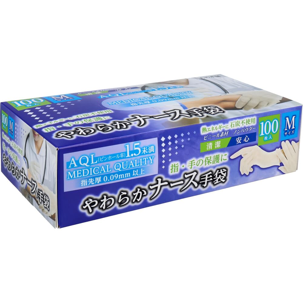 Amazon.co.jp: やわらかナース手袋 Mサイズ 100枚入 : ドラッグストア