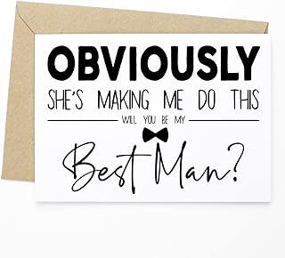 Funny Card For Best Man - Obviously She's Making Me Do This. Will you Be My Best Man? - Bestman proposal, be my Best Man, Best Man card