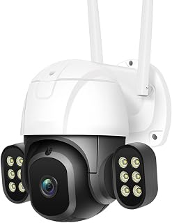 IP WiFi Outdoor Home Security Camera with 4MP Dual Lens Auto Tracking Full Color Night Vision Two-Way Audio Motion Detection Waterproof