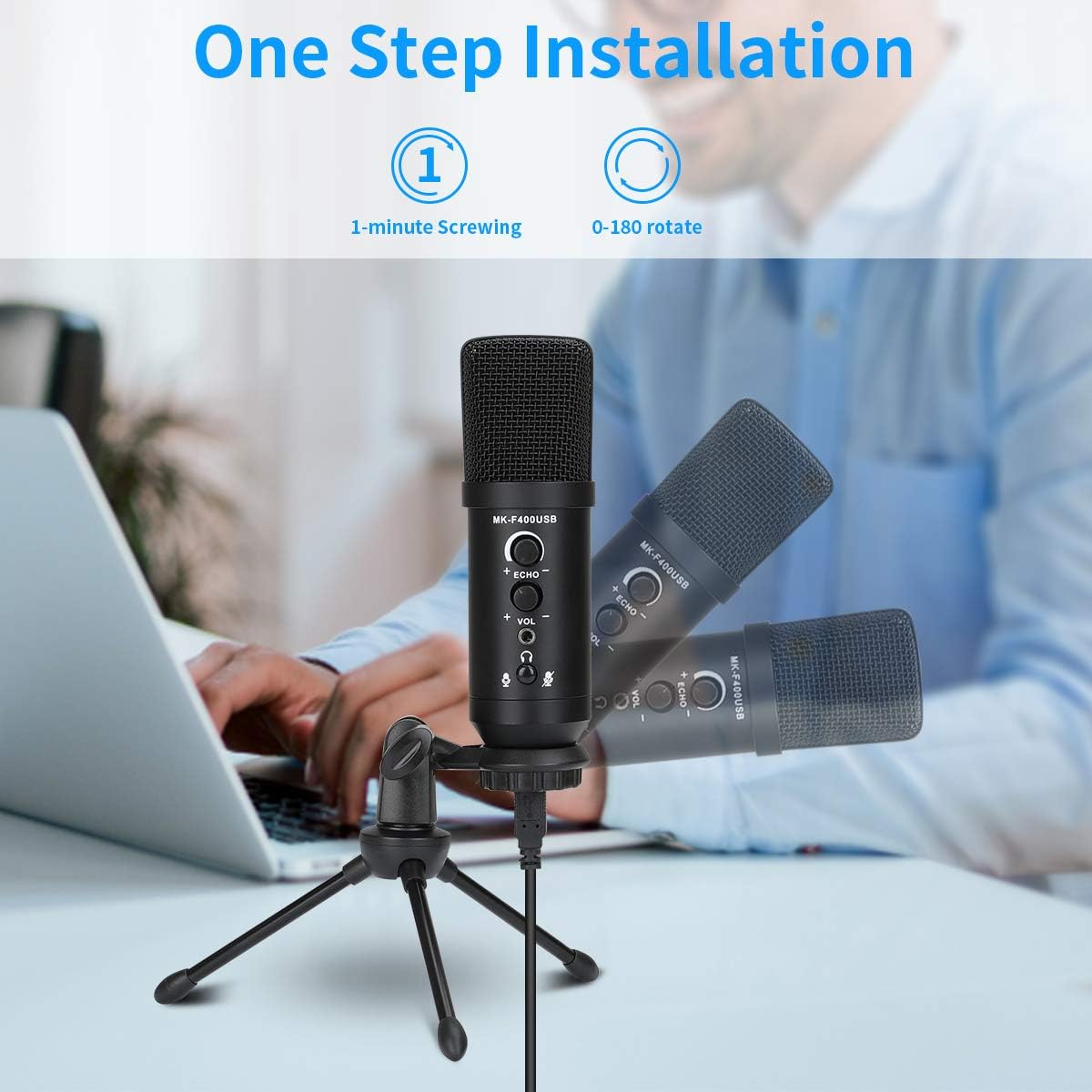 Best Cyber Deals 🔥 USB Microphone for Computer, KKUYI Plug &Play Condenser Gaming Mic for Streaming, Podcasting, Vocal Recording, Skype Chats Compatible with Mac PC Laptop, Desktop Windows Computer