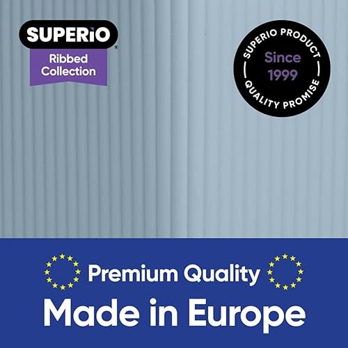 Miniatura 10 de Superio Ribbed Collection - Canastas organizadoras de plástico decorativas abiertas para el hogar, pequeñas cajas azules (paquete de 2) para