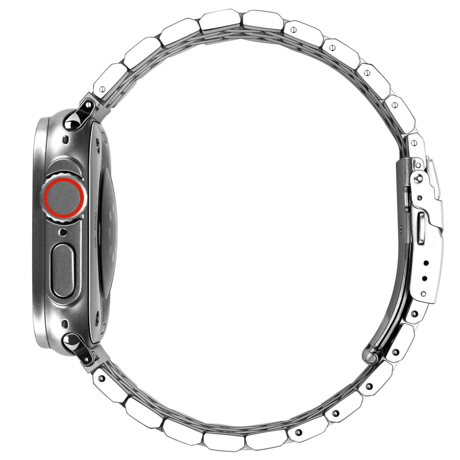 Juntan Stainless Steel Watch Band Compatible for iWatch Band 42mm 44mm 45mm 49mm Apple Watch Series 7 6 SE 5 4 3 2 1 Sport Metal Replacement Bracelet Silver Black - Image 3
