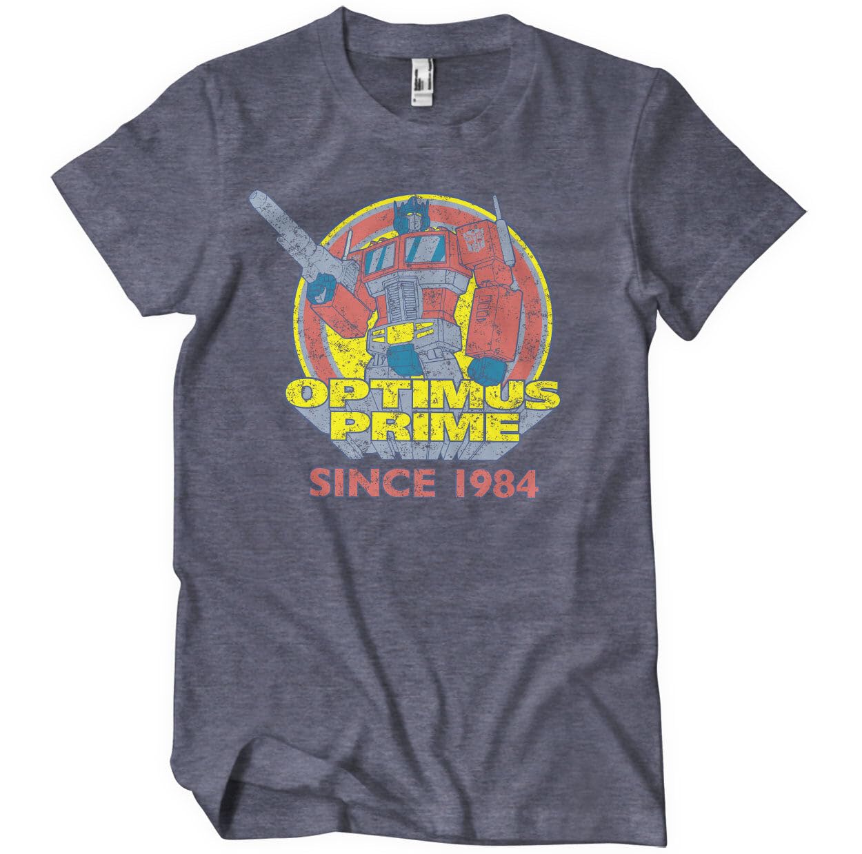 Transformers Men's Navy-Heather Officially Licensed Optimus Prime - Since 1984 T-Shirt (Navy-Heather), Large