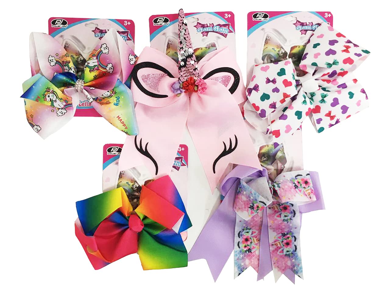 Pj Power Joy Glamglam Leila Bow 5 Colors Assortment, One Piece Sold At Random, Multicolor, Ml-3,