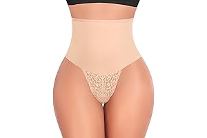 Lace-embellished Tummy Control Thong Shapewear