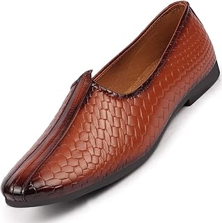 fausto Men's Slip On Ethnic Juttis & Mojari (6-13 UK) (Tan, Numeric_6)-picture-44