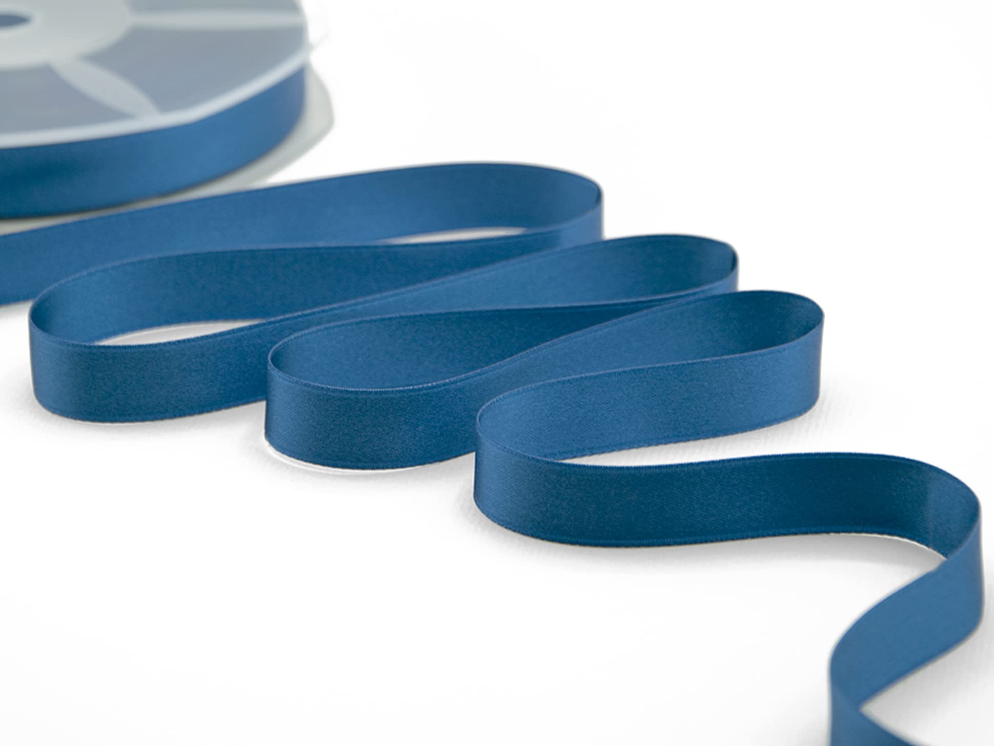 Furlanis - Double Satin Ribbon, Decoration, Gift, Christmas Packing, Wedding, Party, Made in Italy - Slate Blue, 16 mm x 50 m