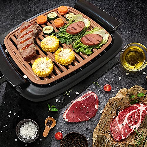 Electric Indoor Smokeless Grill,Adjustable Thermostat, Removable Washable Plates, Easy To Clean,Household Barbecue Barbecue Electric Grill Pan #TOP5