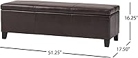 Vista 3 de Banco otomano con espacio para almacenamiento., Marrón