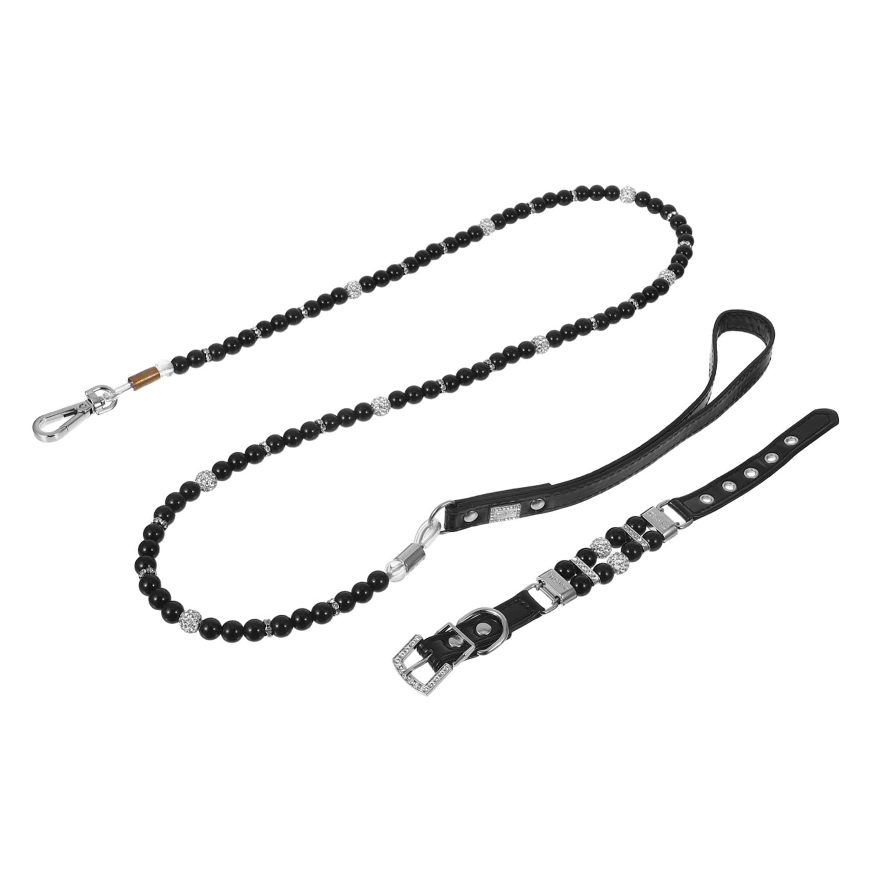 BESTonZON Set Guinzaglio e Collare per Cuccioli in Pu Antiscivolo con Design Elegante e Regolabile per Passeggiate All'aperto