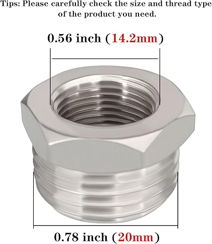 Miniatura 2 de Fitvell Adaptador reductor de cobre niquelado G 12 macho a 38 hembra manguera de compresión adaptador de línea de suministro de agua para cocina,