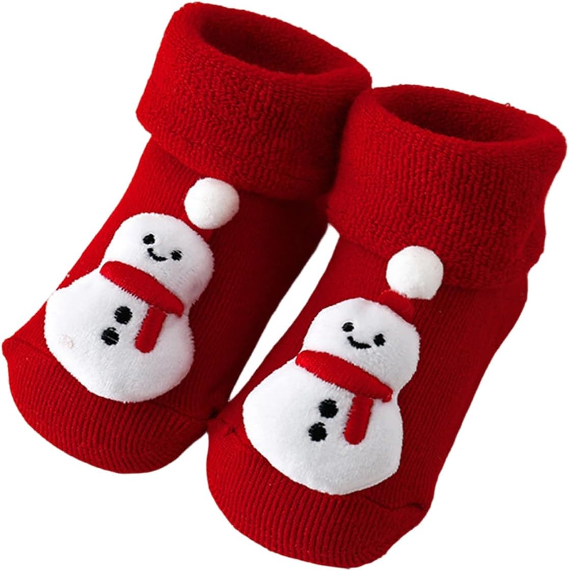 Baby Christmas Sock Shoes with Grips Newborn Anti-Slip Cute Warm Indoor Floor Slipper for Infant Girls and Boys 0-3T