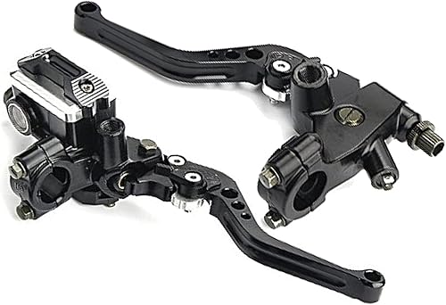 Miniatura 3 de LisylineAuto Manillar universal de 78 de pulgada y 0.866 in de cilindro maestro de freno de motocicleta, juego de palanca de embrague izquierda y