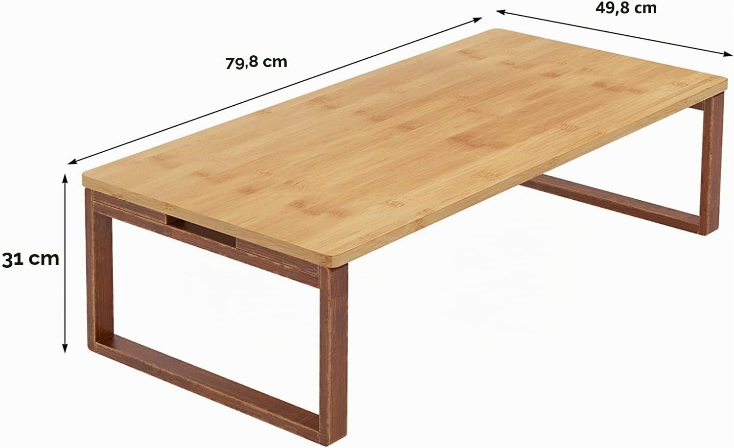 SogesHome mesa Auxiliar de bambú Plegable Mesa de café y té Zen de suelo Mesa de tatami Bahía Retro para Sala de Estar y Dormitorio Patas plegables con piñas