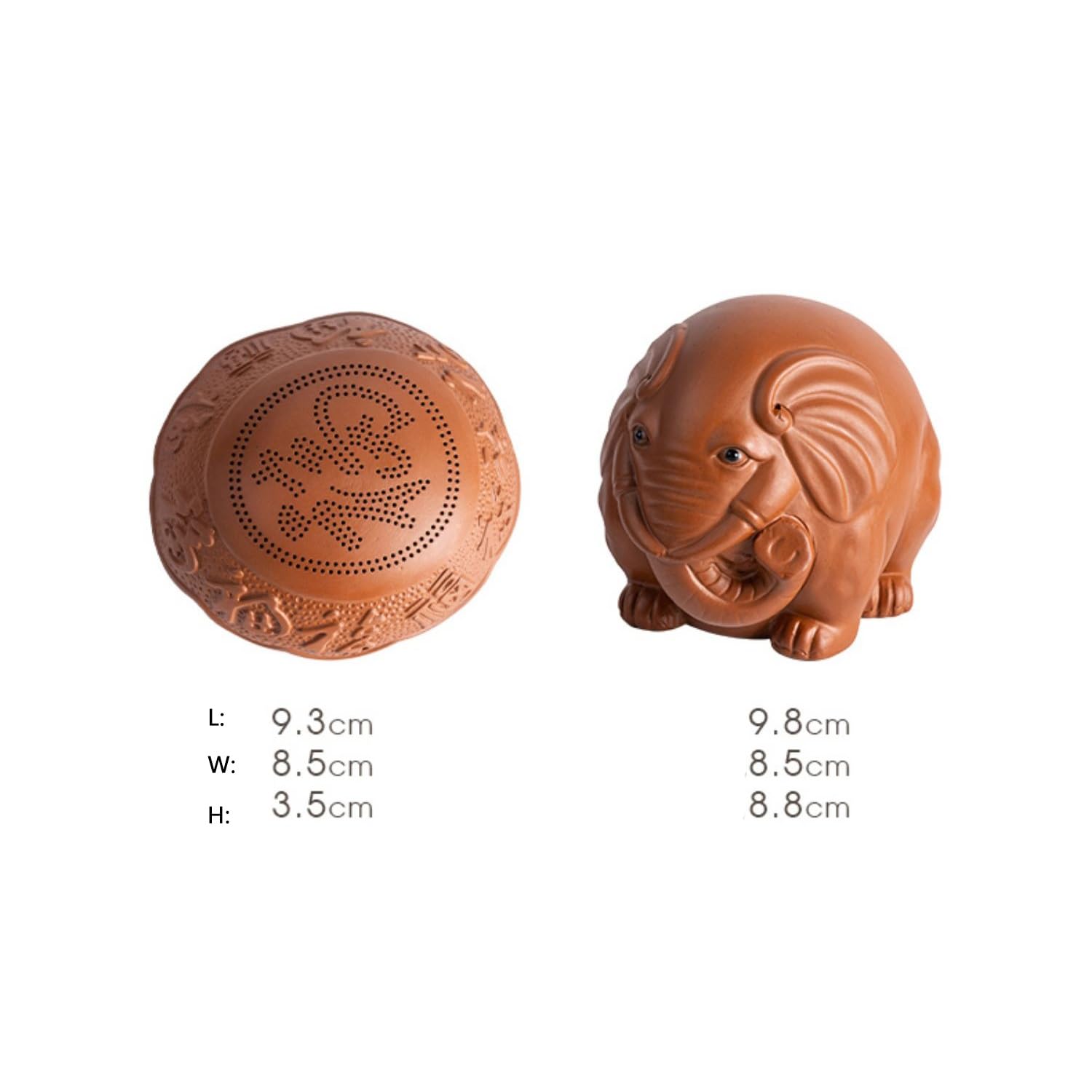 figurki zwierzątek， Kreatywna figurka słonia z fioletowej gliny, herbaciane zwierzątko z zaparzaczem do herbaty, akcesoria do rękodzieła do zestawu do herbaty, ozdoby na biurko na ceremonię herbacianą