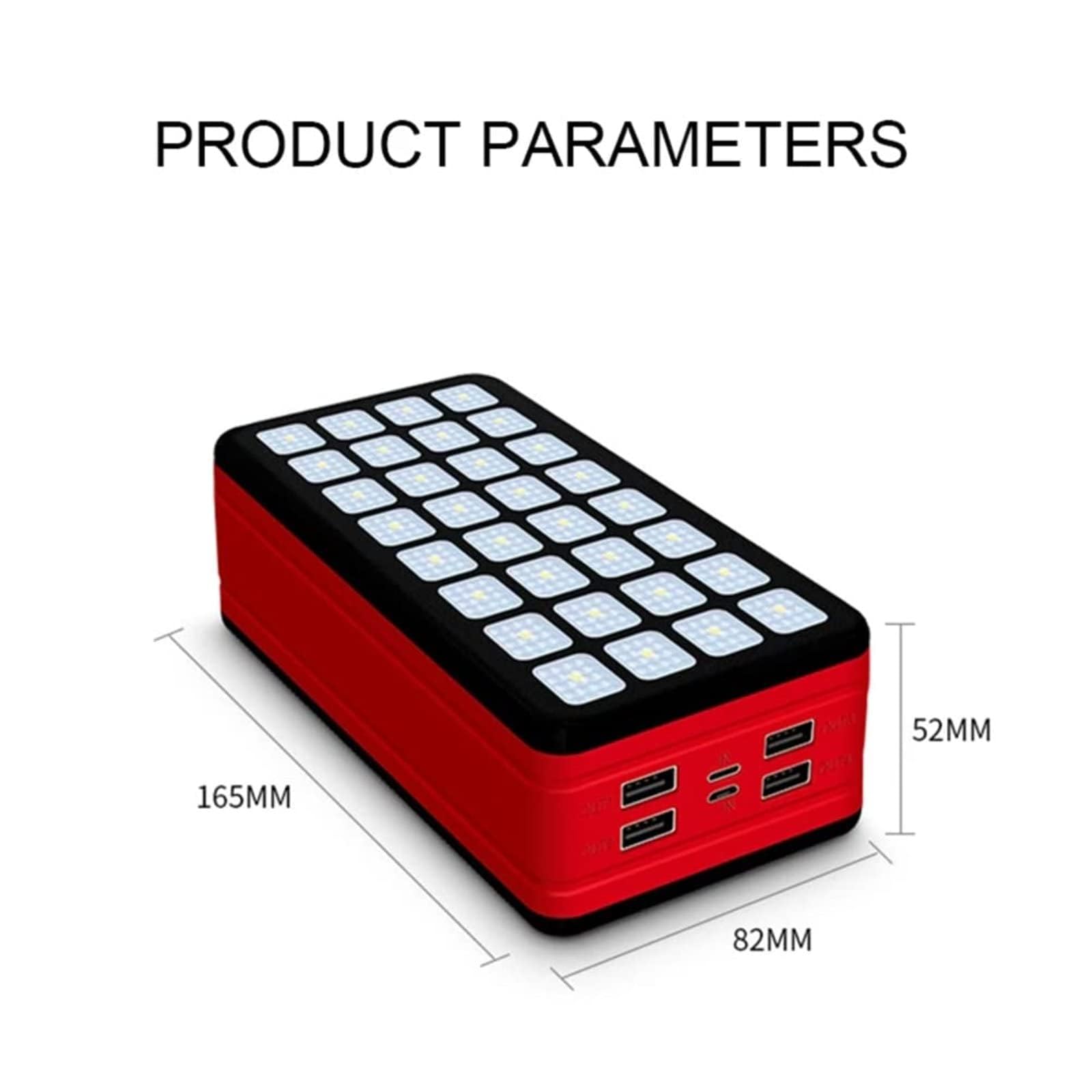 Banco De Energía De 50000 Mah, Linterna De 32 LED, Cargador Portátil De 10 W con 4 Salidas USB Y 2 Entradas, Batería Externa De Gran Capacidad para Teléfonos Y Dispositivos Móviles.