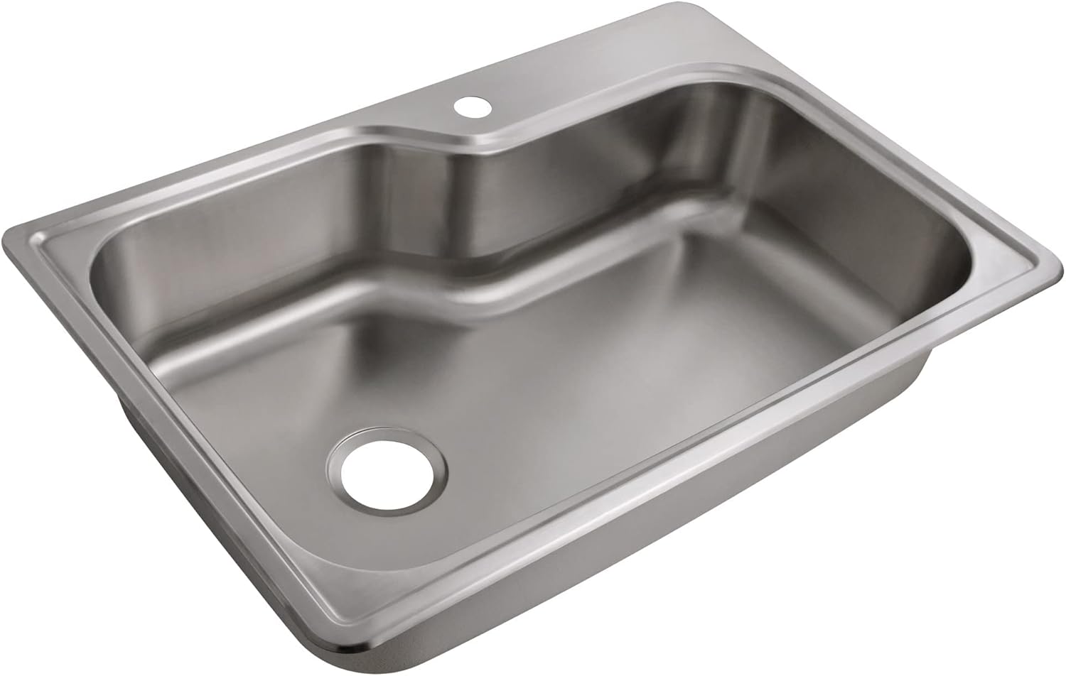Design House 113118 Single Bowl Drop-in Sink, ?22"D x 33"W x 8"H, Stainless Steel 1 Hole