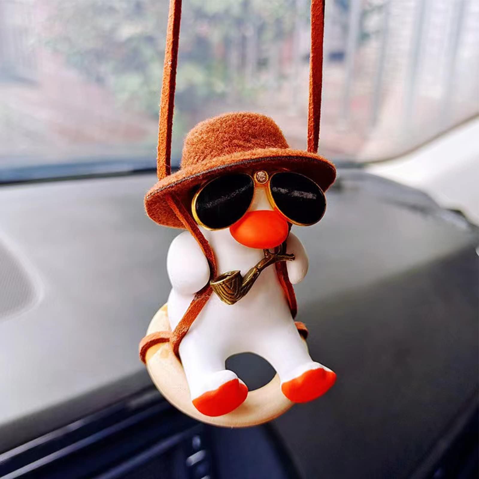 Swing Duck Car Hanging Ornament, Super Cute Swing Ducks Mirror Hanging Accessories, Auto Decoration Rearview Mirror Pendant Flying Duck Car Interior Set