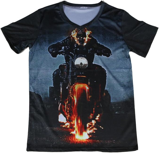Ghost Rider T Shirt Hip-hop Style Mendes Long Sleeve Teenage Mens Graphic T Shirt (L, Tfe0097)