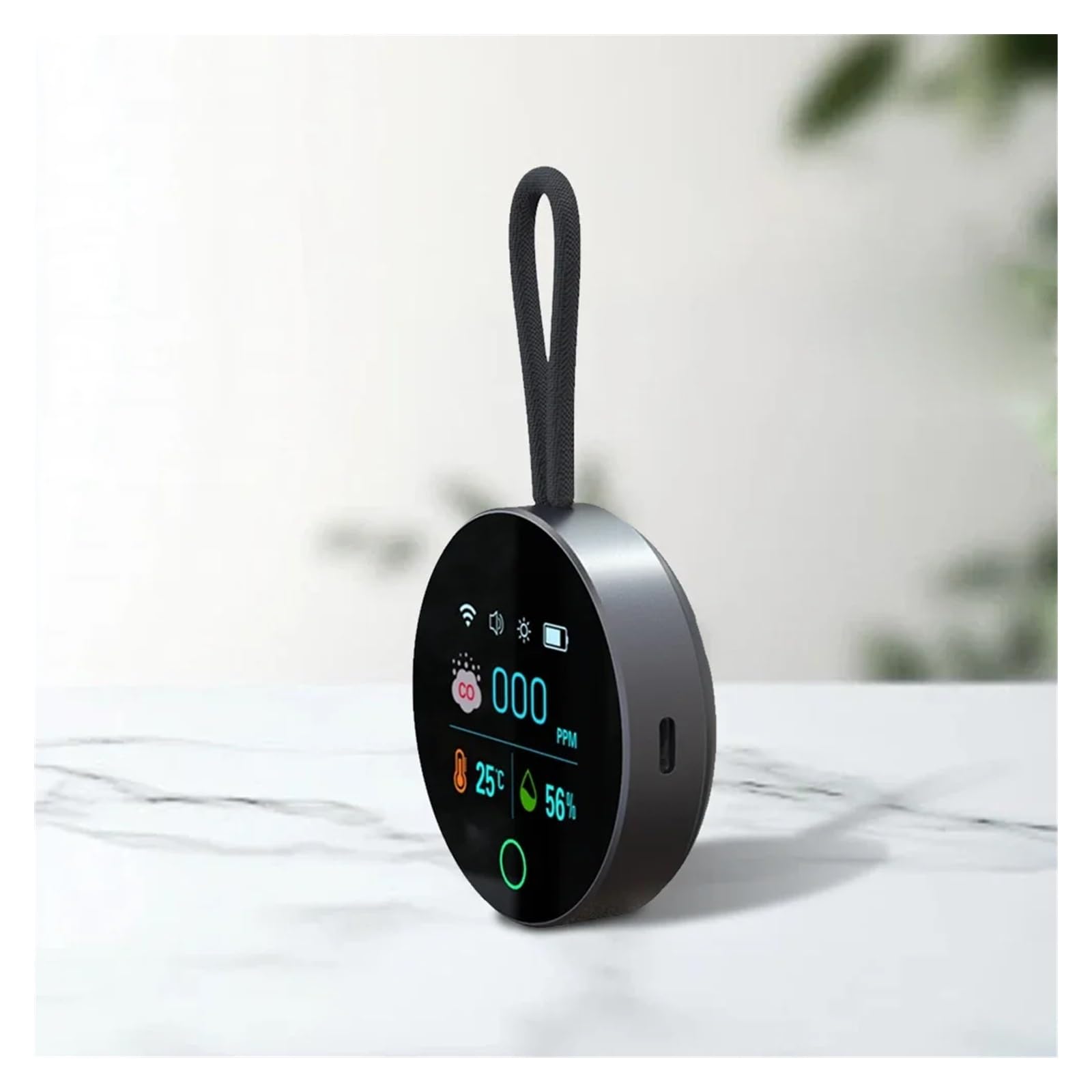 Detector de Gases, Detector de monóxido Carbono 3 en 1 con succión magnética, portátil, 1000 mAh, Detector CO, Temperatura y Humedad for Viajes