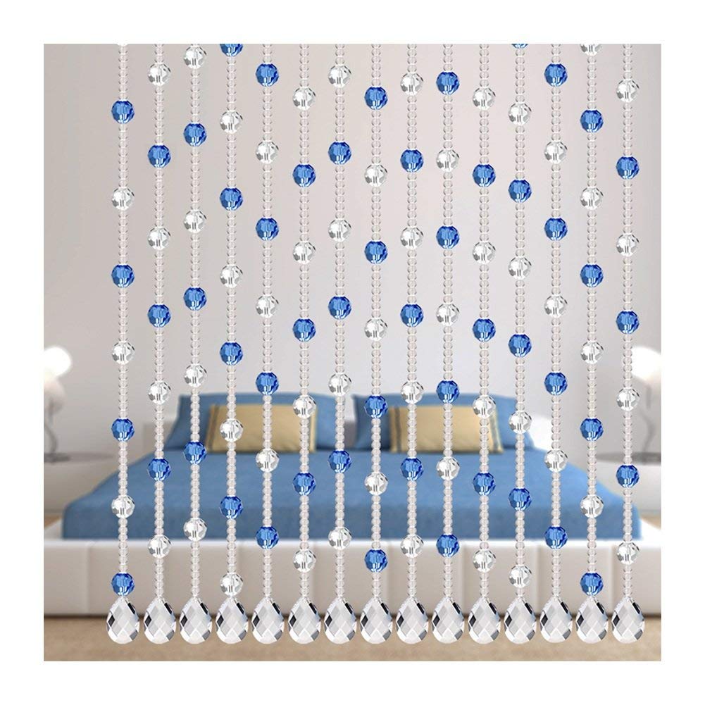 Rideau de perles en cristal de verre de 25 rangs pour chambre et restaurant