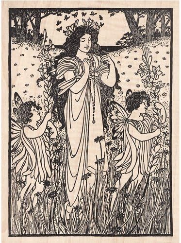 Summer Fairy Queen with Pixies Rubber Stamp
